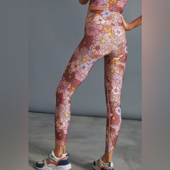 Beach Riot Sport Piper Leggings Marsala Floral size Small - Picture 8 of 10